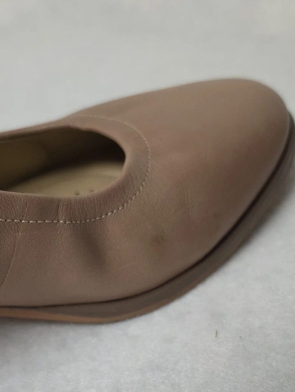 Clarks Taupe Block Heel Pumps
